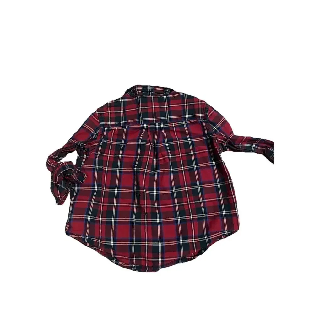 Ralph Lauren Holiday Polo Plaid Button Down Oxford Shirt Red Green Boys 18 Month